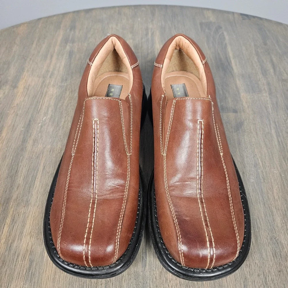 Kenneth Cole Reaction Mens 8 Leather Slip On Loafers‎ Comfort Brown Shoes